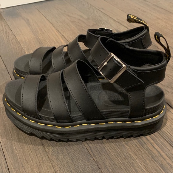 New Dr. Martens Black Blaire Platform Sandals - Picture 6 of 11